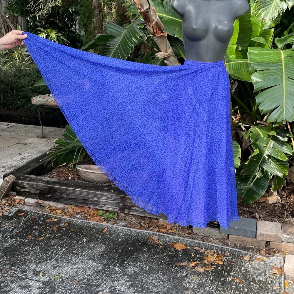 periwinkle, blue and purple pure silk circle skirt
